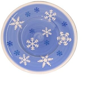 Eddie Bauer Christmas blue snowflake small ceramic plate